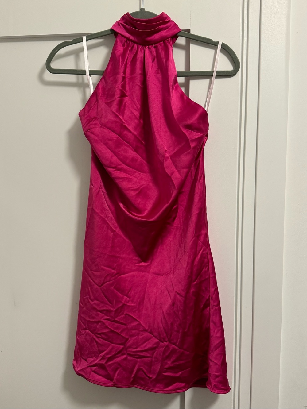 Lovers + Friends Bright Fuchsia Satin Mini Dress